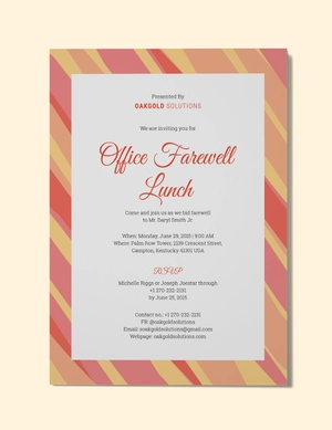 Office Farewell Lunch Invitation Template