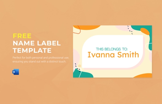 Name Label Template