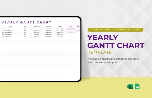 Yearly Gantt Chart Template