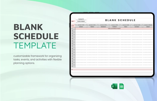 Blank Schedule Template Blank Schedule Template