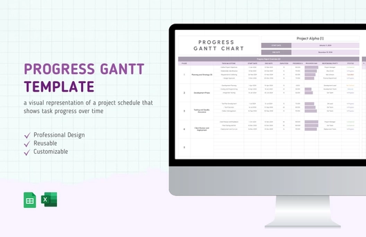 Progress Gantt Template