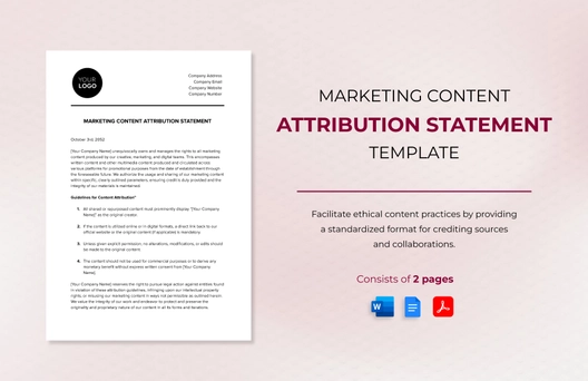Marketing Content Attribution Statement Template