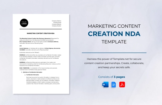 Marketing Content Creation NDA Template