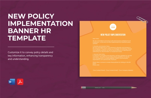 New Policy Implementation Banner HR Template