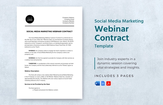 Social Media Marketing Webinar Contract Template