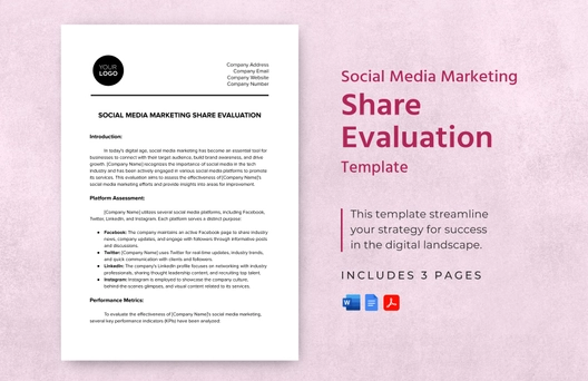 Social Media Marketing Share Evaluation Template