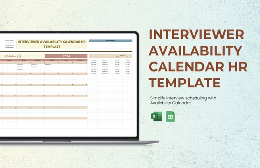 Interviewer Availability Calendar HR Template