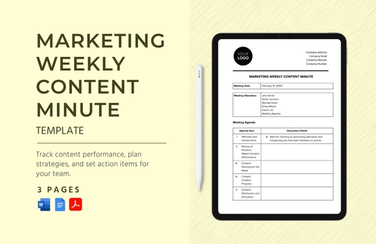 Marketing Weekly Content Minute Template