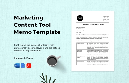 Marketing Content Tool Memo Template
