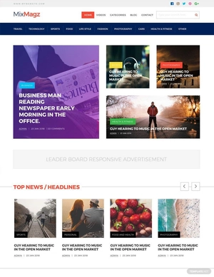 PSD Magazine Website Template