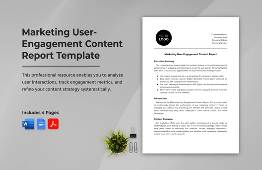 Marketing User-Engagement Content Report Template