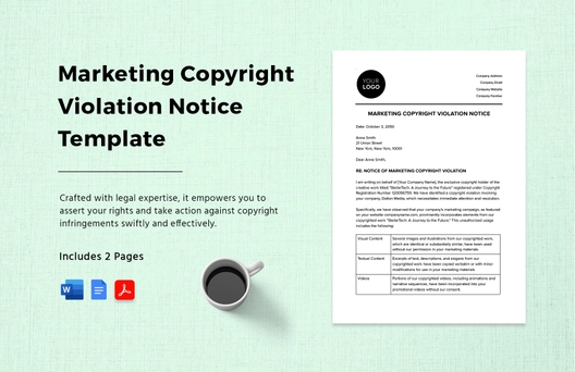 Marketing Copyright Violation Notice Template