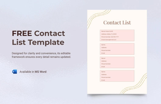 Contact List Template