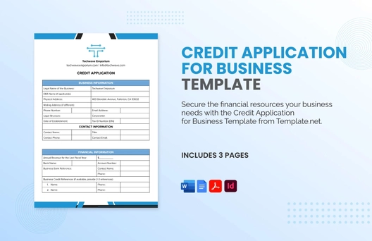 Credit Application for Business Template