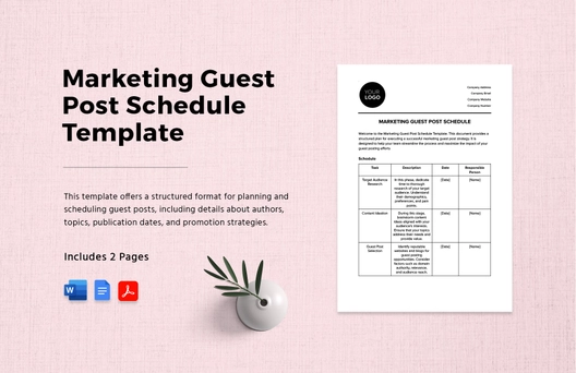 Marketing Guest Post Schedule Template Marketing Guest Post Schedule Template