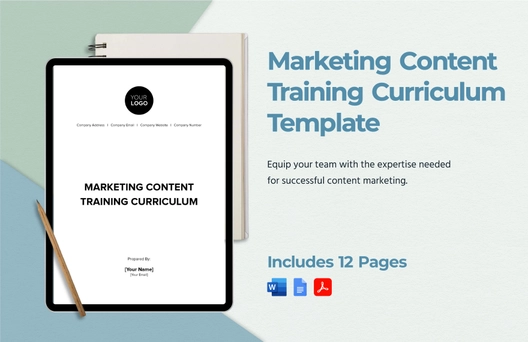 Marketing Content Training Curriculum Template