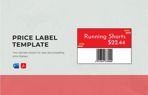 Price Label Template Price Label Template