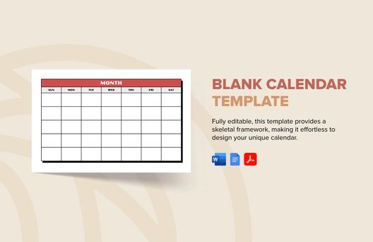 Blank Calendar Template Blank Calendar Template