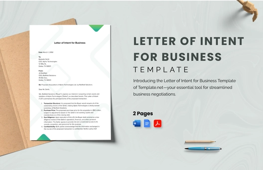 Letter of Intent for Business Template Letter of Intent for Business Template