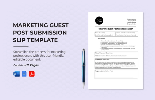 Marketing Guest Post Submission Slip Template Marketing Guest Post Submission Slip Template