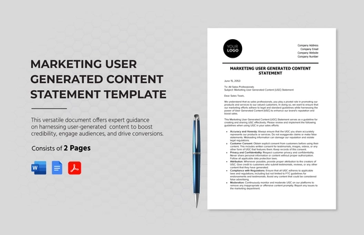 Marketing User Generated Content Statement Template