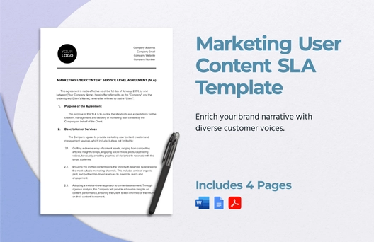 Marketing User Content SLA Template