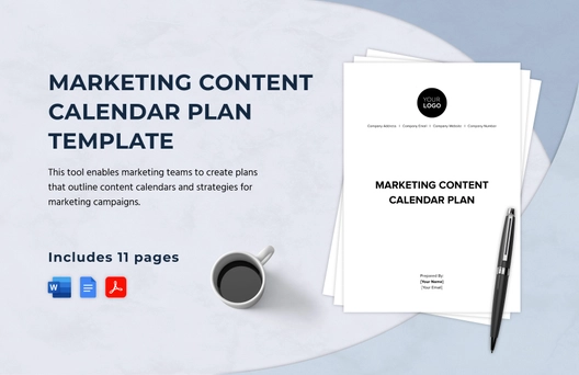 Marketing Content Calendar Plan Template