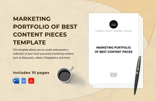 Marketing Portfolio of Best Content Pieces Template