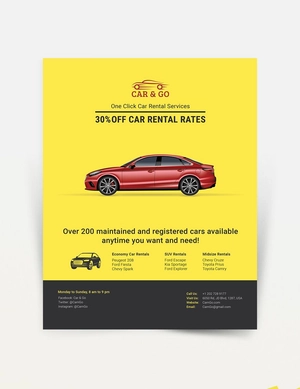 Simple Car Rental Flyer Template