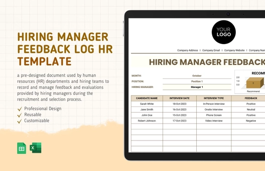 Hiring Manager Feedback Log HR Template