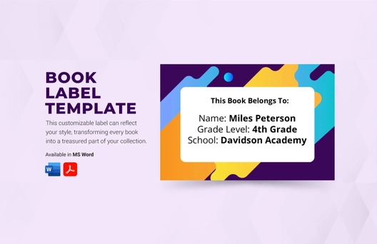 Book Label Template