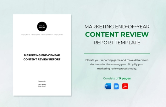 Marketing End-of-Year Content Review Report Template