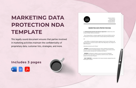 Marketing Data Protection NDA Template Marketing Data Protection NDA Template