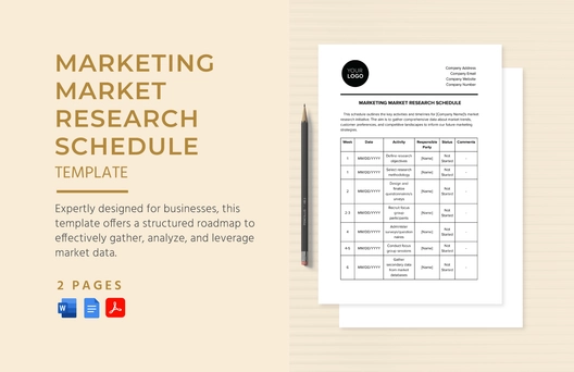 Marketing Market Research Schedule Template Marketing Market Research Schedule Template