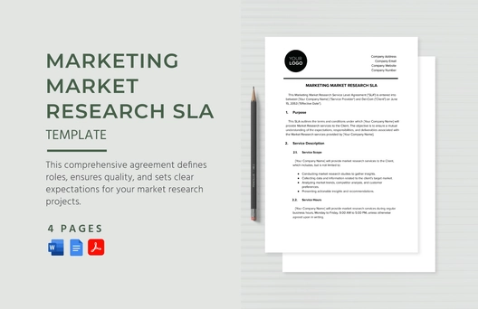 Marketing Market Research SLA Template Marketing Market Research SLA Template