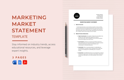 Marketing Market Statement Template