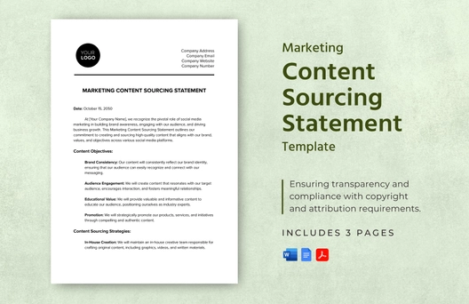 Marketing Content Sourcing Statement Template