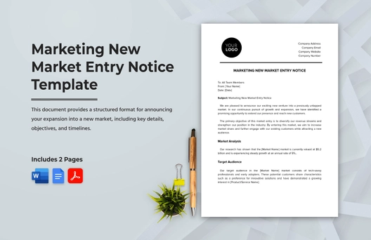 Marketing New Market Entry Notice Template