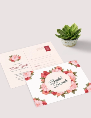 Bridal Shower Postcard template