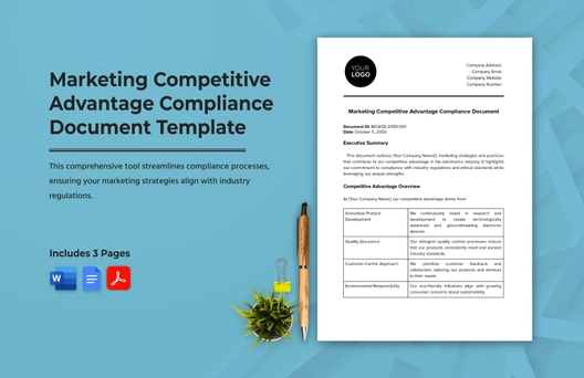Marketing Competitive Advantage Compliance Document Template