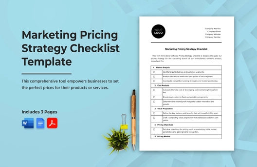 Marketing Pricing Strategy Checklist Template Marketing Pricing Strategy Checklist Template