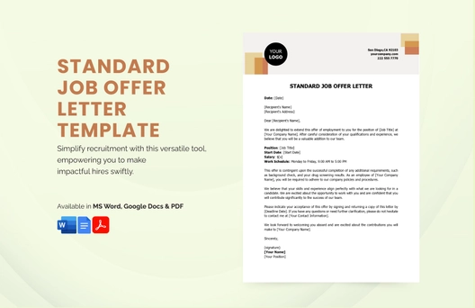 Standard Job Offer Letter Template