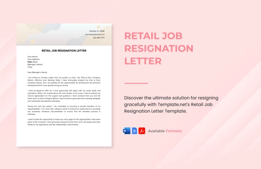 Retail Job Resignation Letter Template