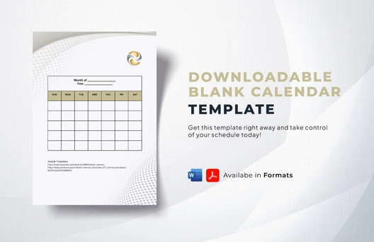 Downloadable Blank Calendar Template Downloadable Blank Calendar Template