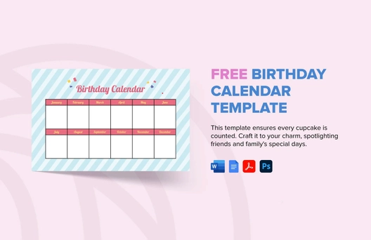 Birthday Calendar Template