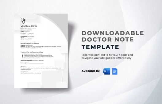 Downloadable Doctor Note Template