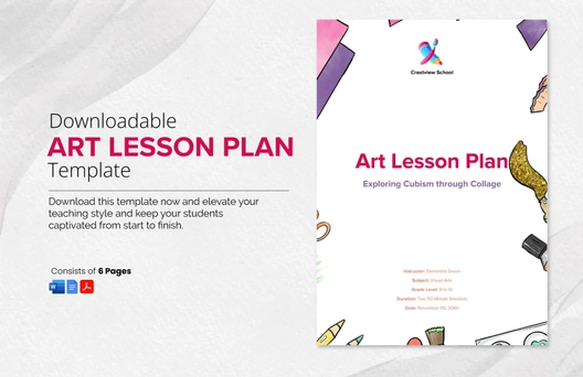 Downloadable Art Lesson Plan Template