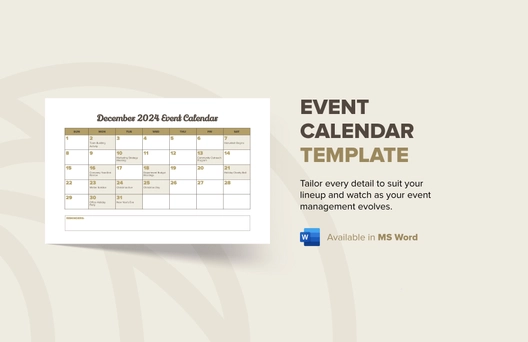 Event Calendar Template
