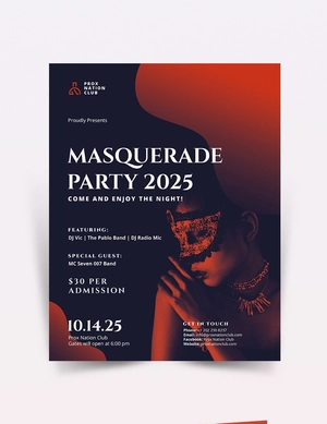 Masquerade Party Flyer Template