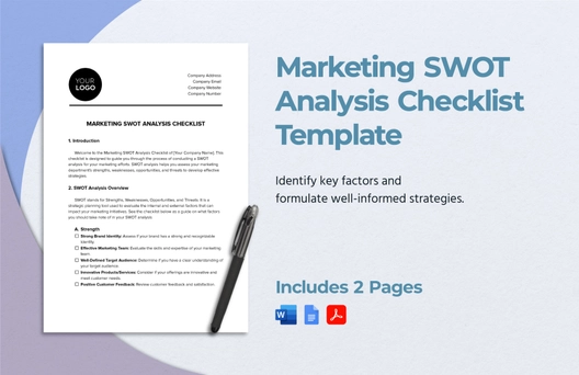Marketing SWOT Analysis Checklist Template